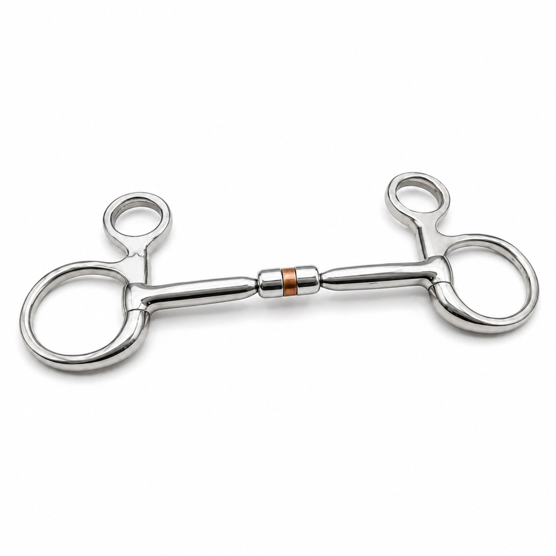 ported copper roller full cheek sweet iron snaffle horse bit