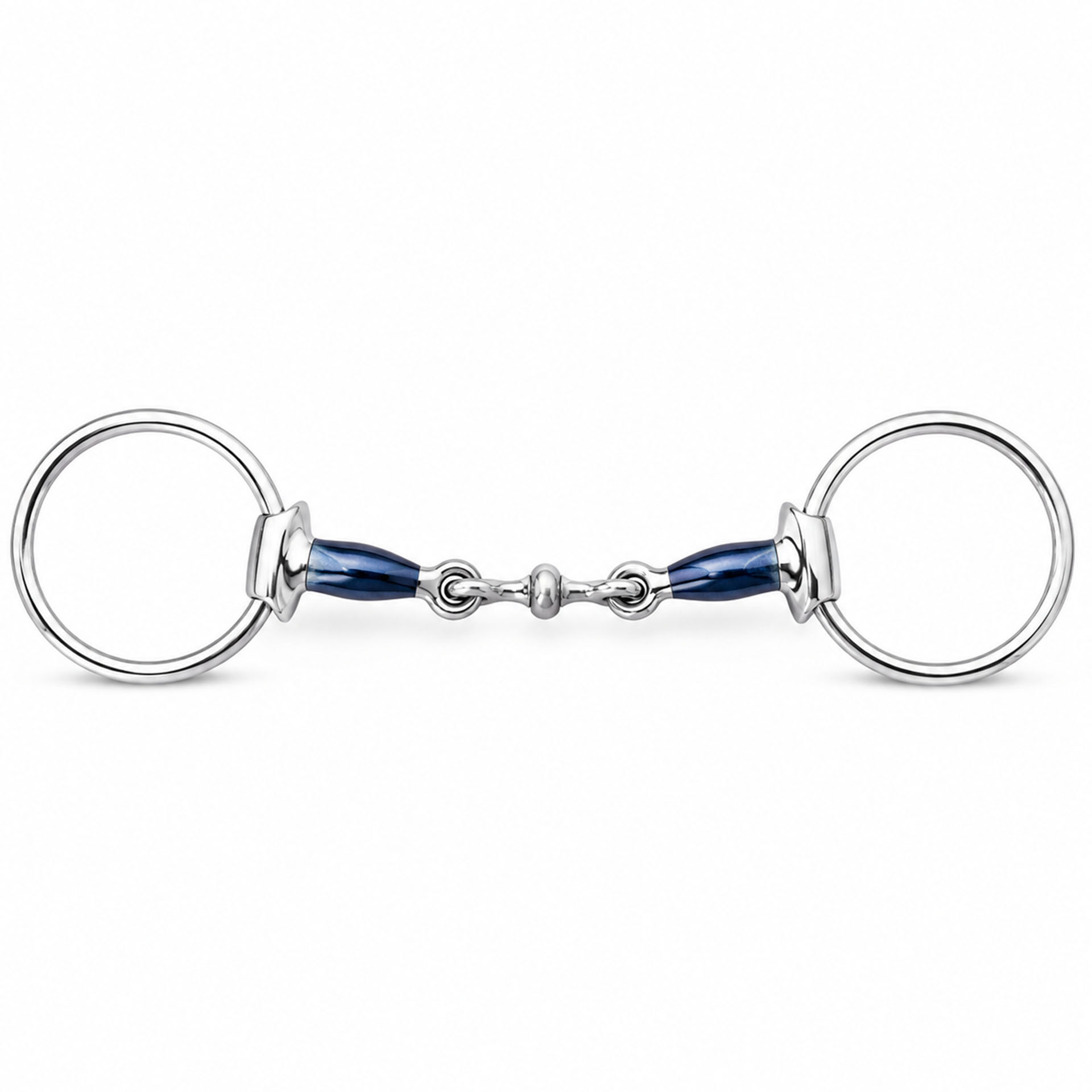 ported copper roller loose ring snaffle horse bit