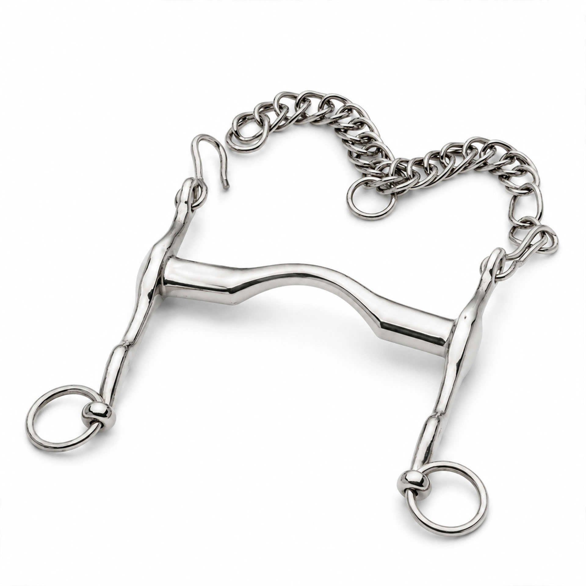 stainless steel copper roller medium port curb horse bit