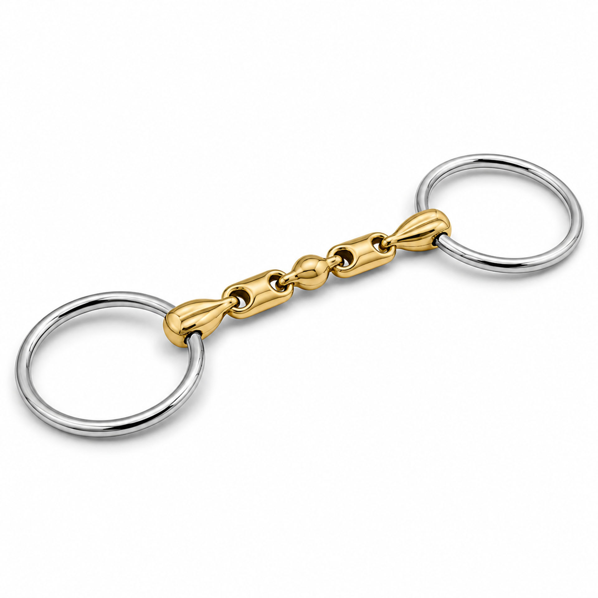 golden french link loose ring horse bit