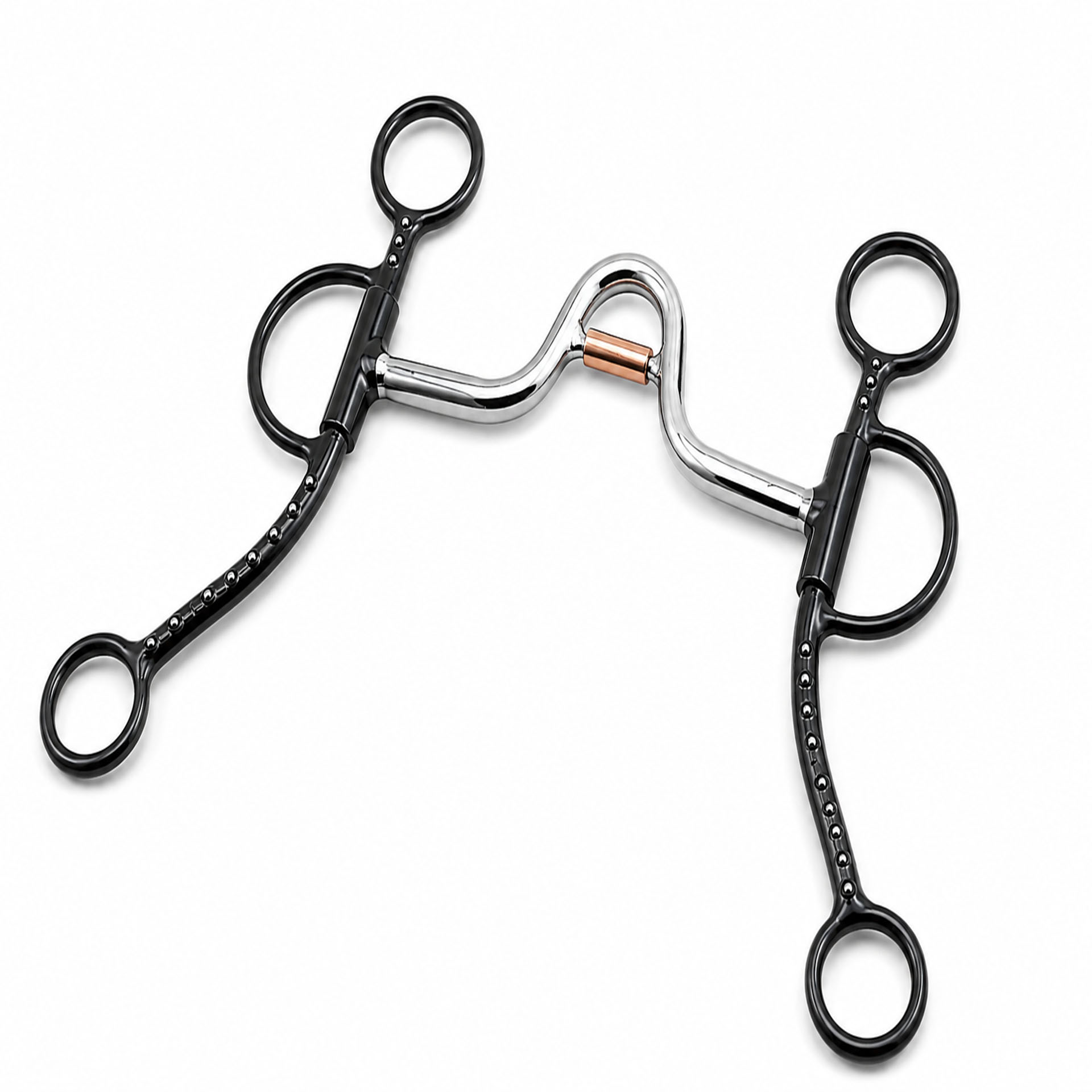 black copper roller argentine horse bit