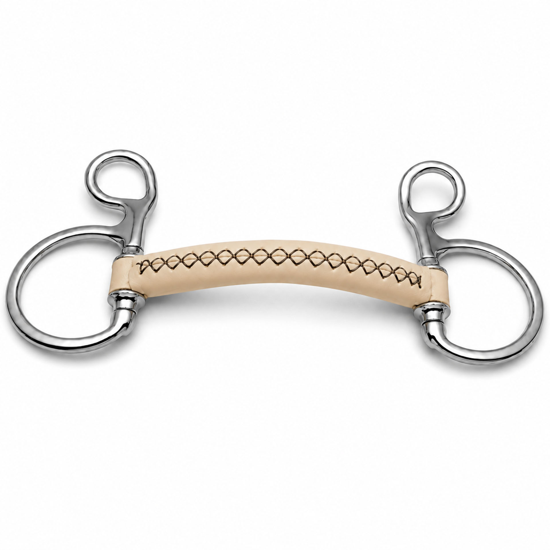 premium leather covered mullen mouth horse bit