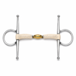 Leather Covered Full Cheek Copper Lozenge Bit