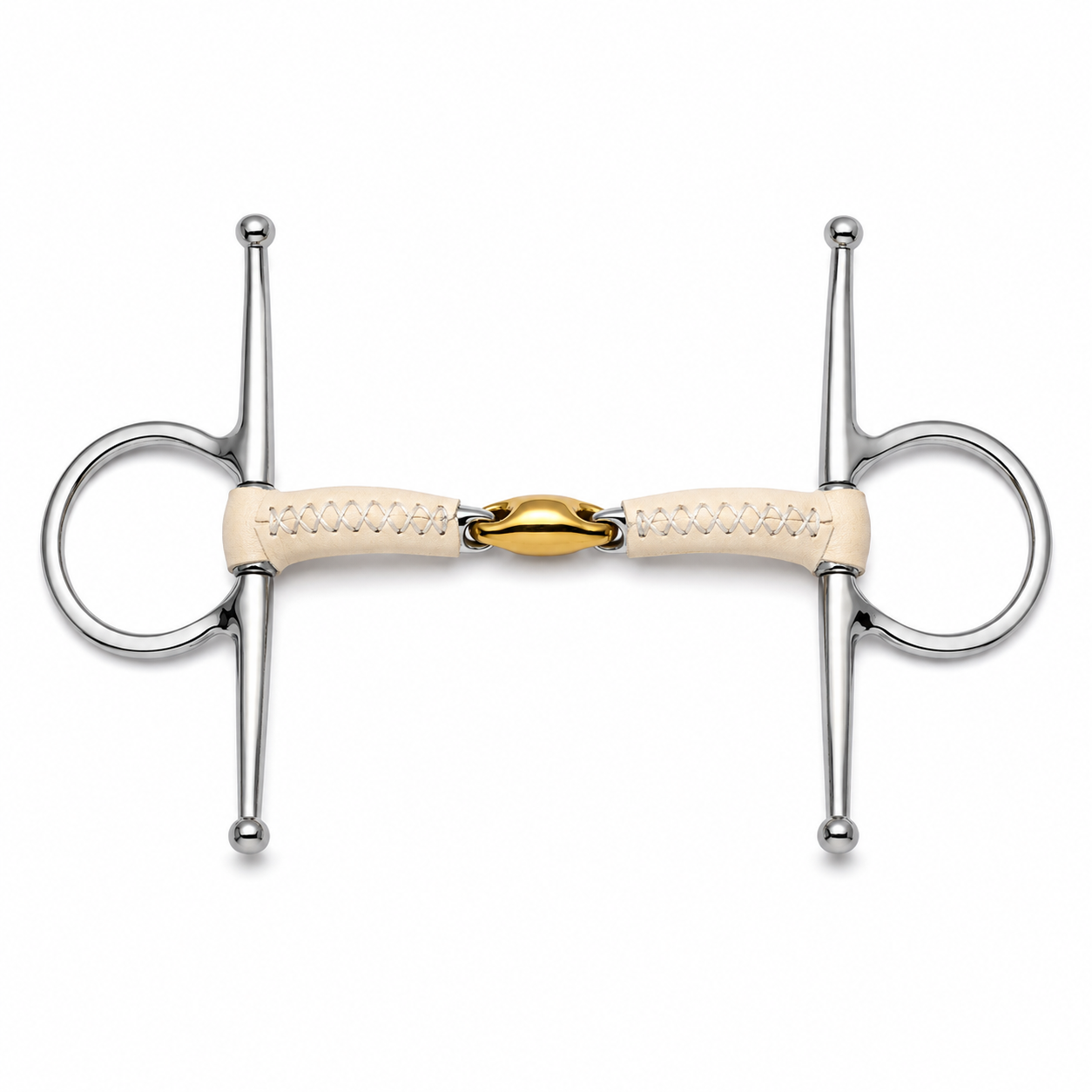 leather covered full cheek copper lozenge bit