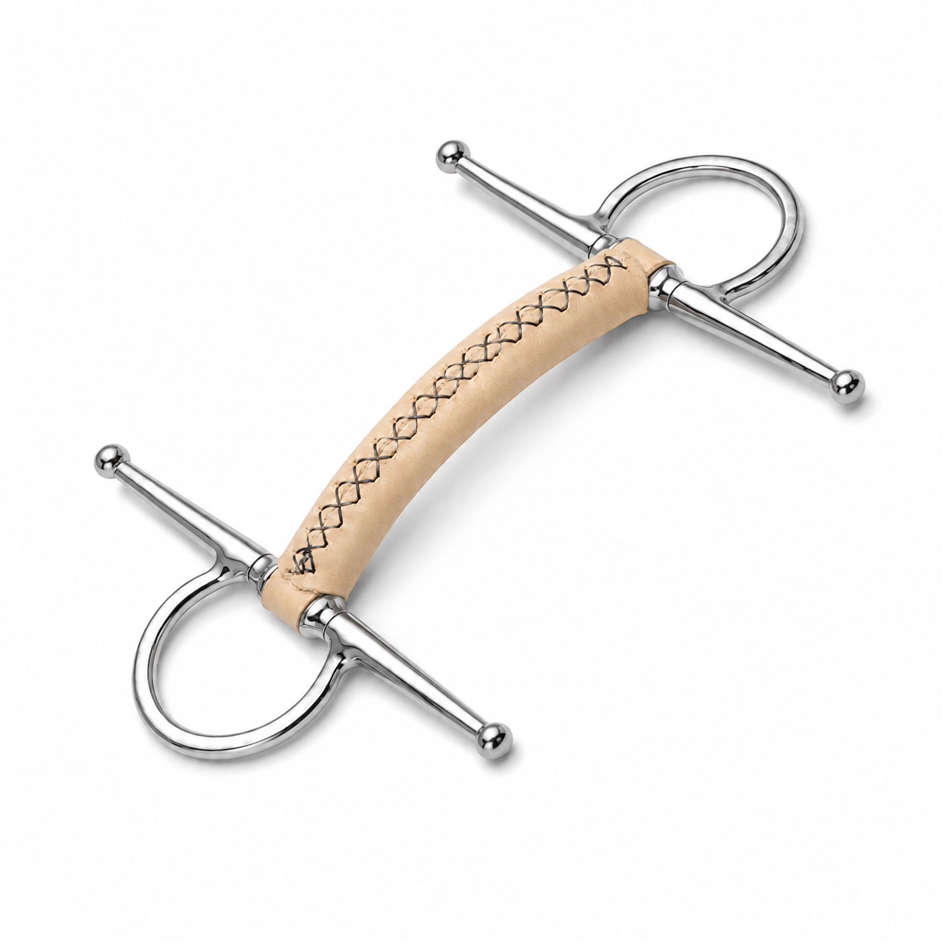 leather covered full cheek mullen horse bit