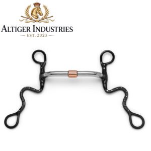 S Shank Pivot Cricket Roller Silver Dotted Curb Horse Bit