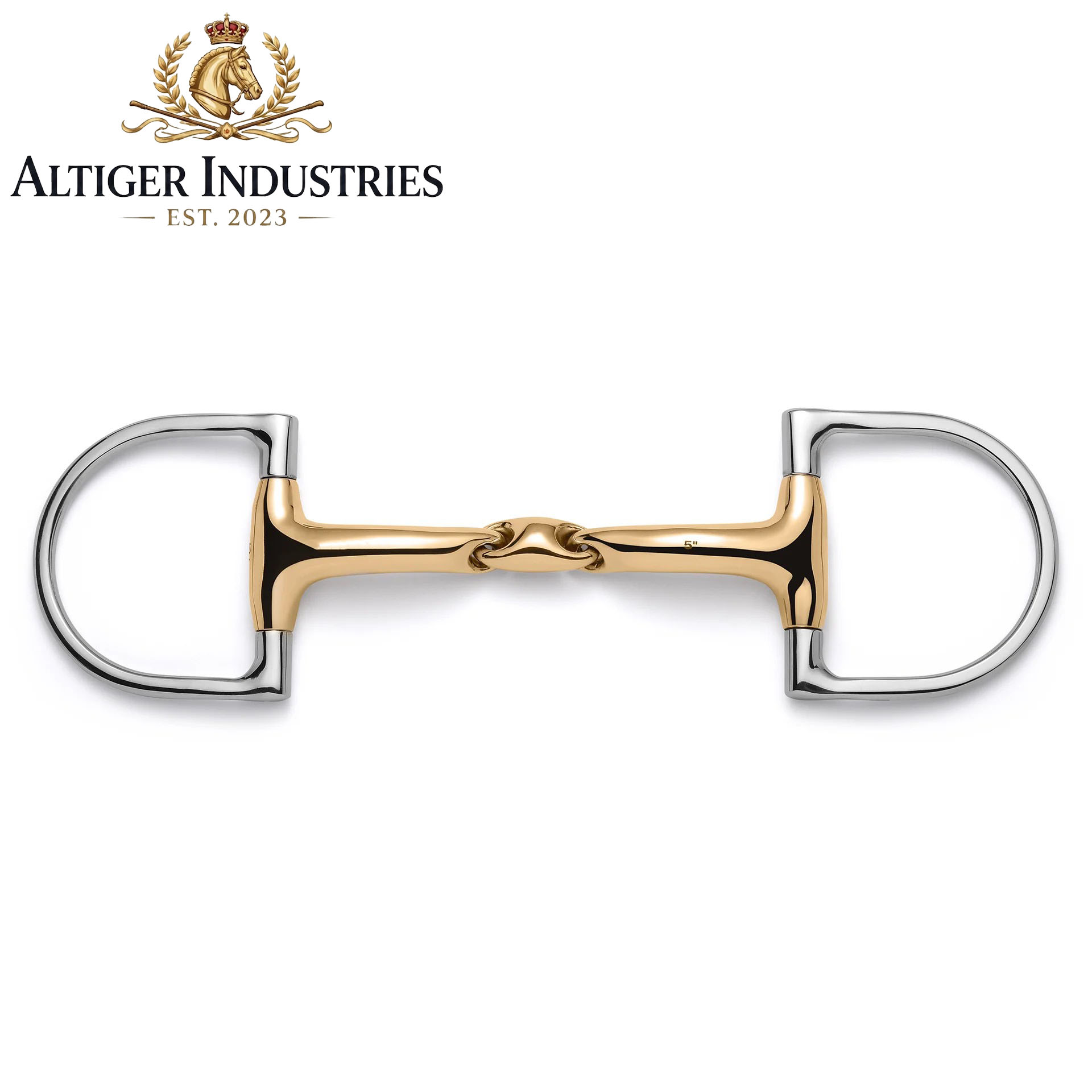 Hunter D-Ring Lozenge Savor Gold Snaffle Horse Bit