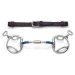 Western Correction Gag Horse Bit with Copper Roller & Leather Headstall
