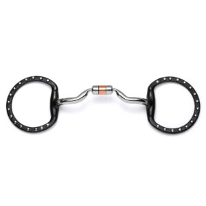 eggbutt low port capsule silver dotted snaffle horse bit