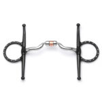 Copper Roller Full Cheek Horse Bit with Black Cheeks