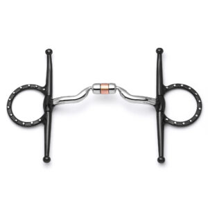 full cheek low port capsule silver dotted snaffle horse bit