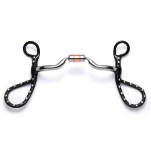 teardrop shank low port capsule silver dotted curb horse bit