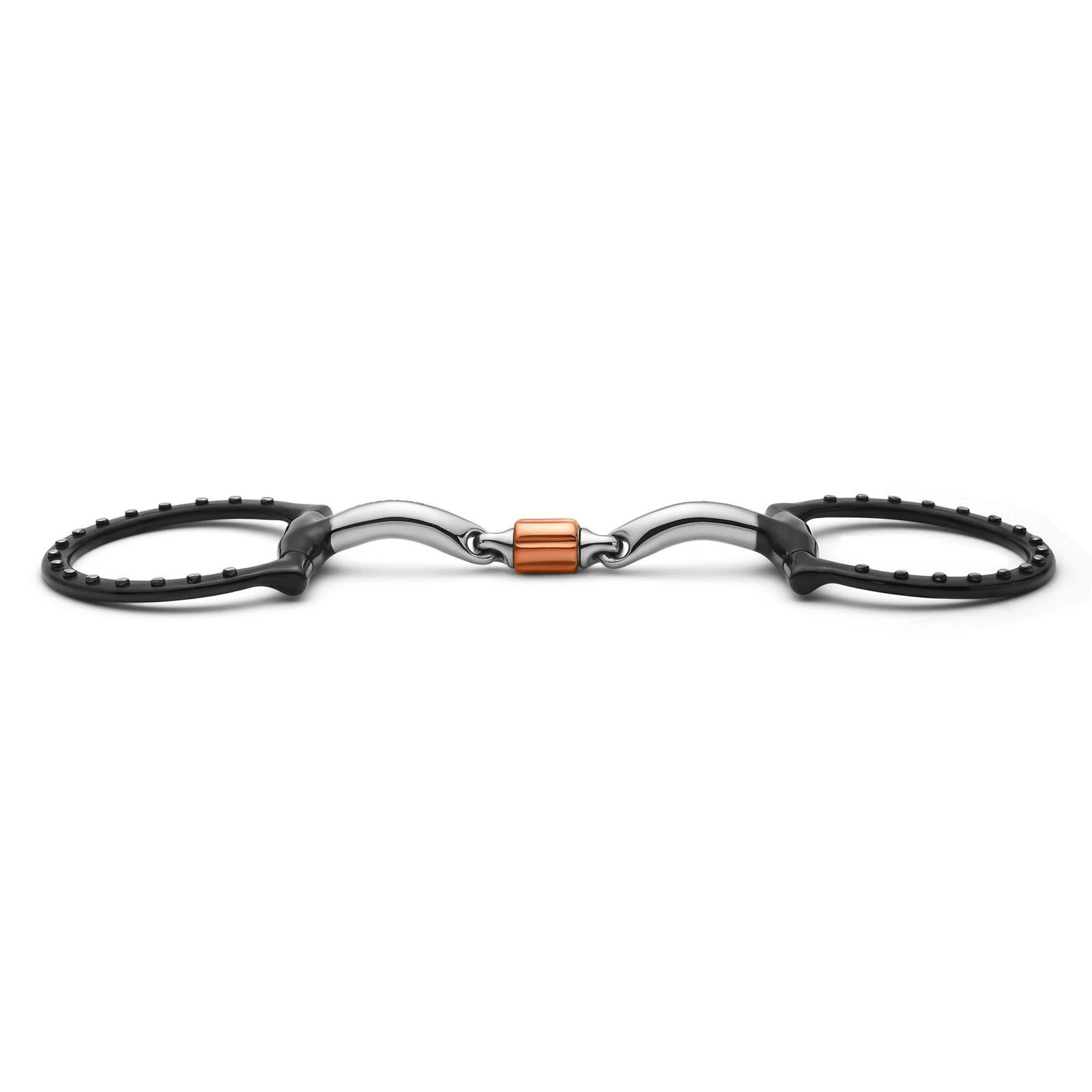 Black D-Ring Copper Roller Snaffle Bit