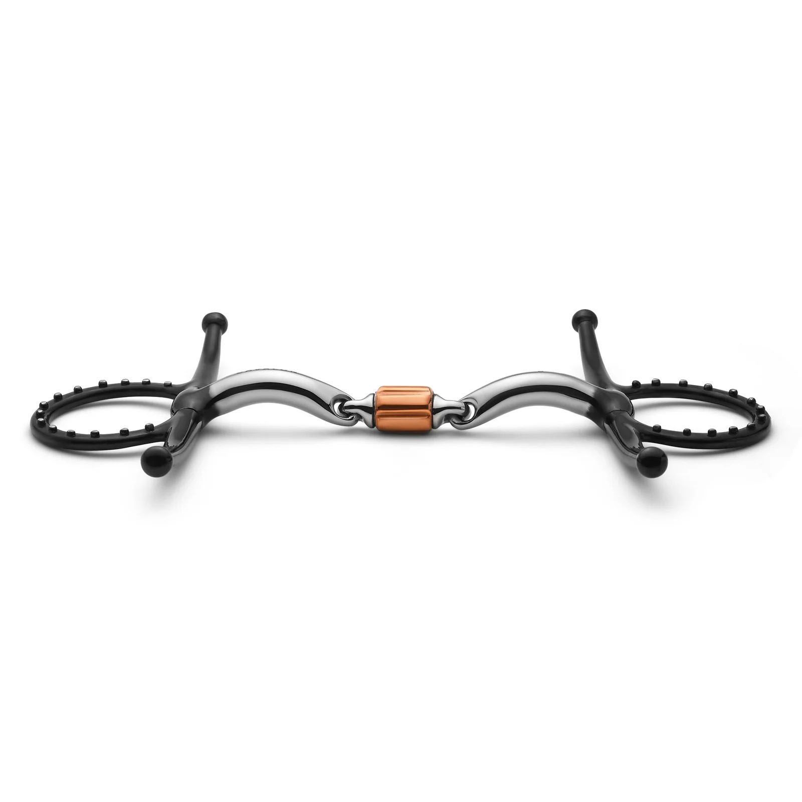 Black Copper Roller Full Cheek Horse Bit