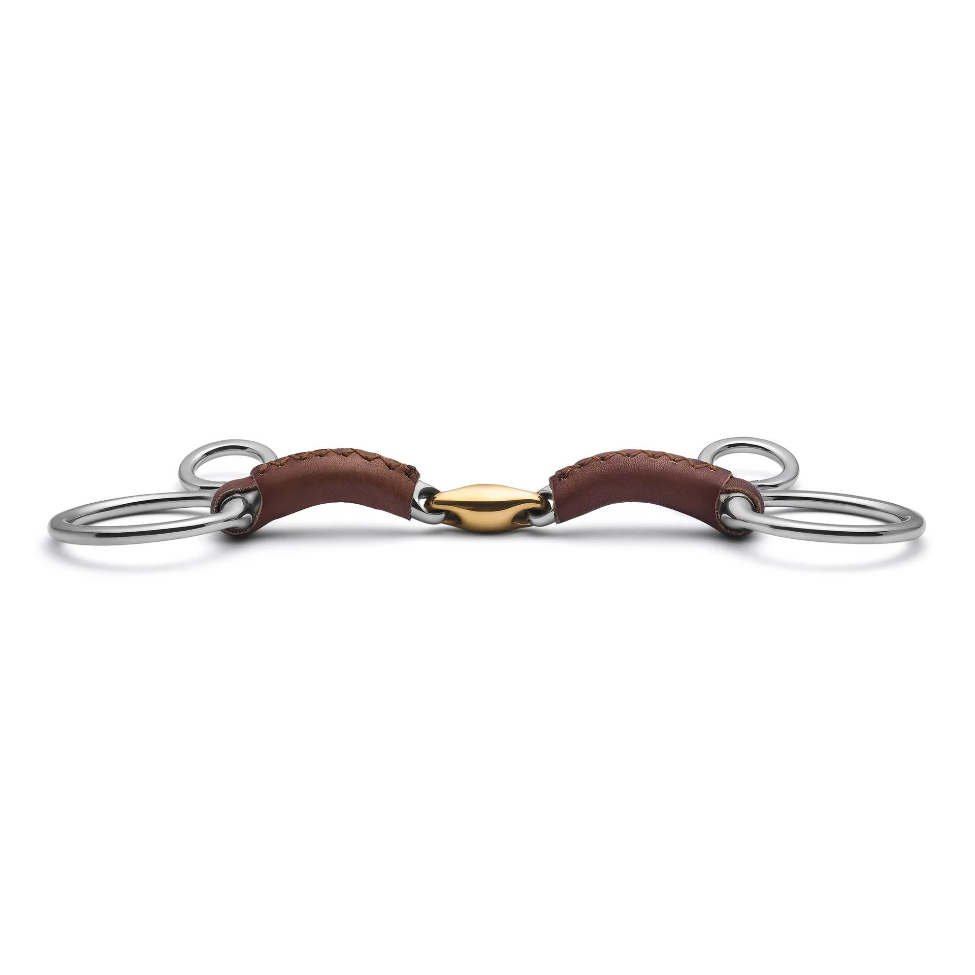 baucher lozenge leather covered snaffle horse bit