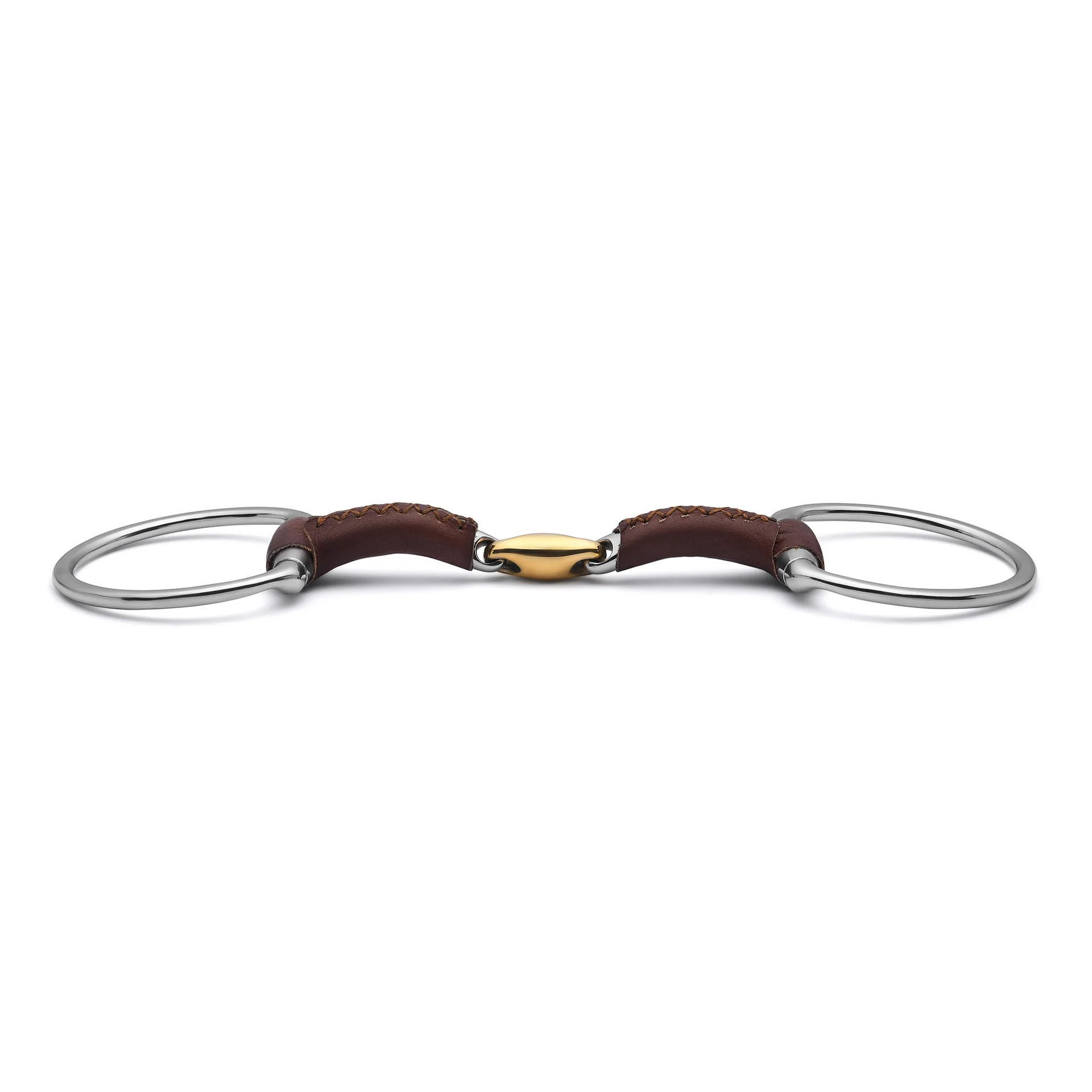 Eggbutt Lozenge Leather Covered Snaffle Horse Bit