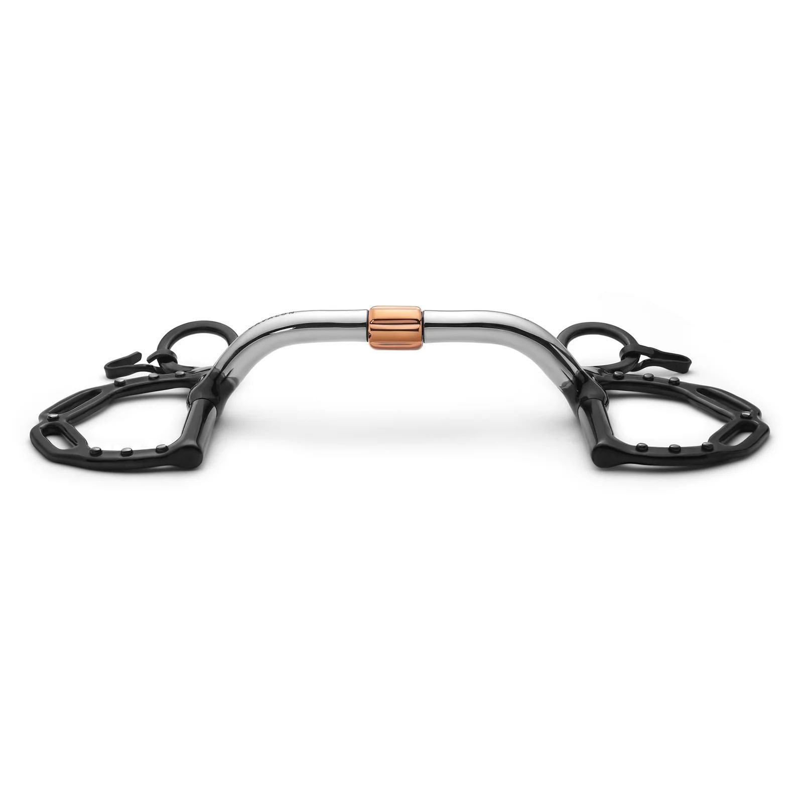 Kimberwick Uxeter Slotted Pivot Cricket Roller Silver Dotted Curb Horse Bit