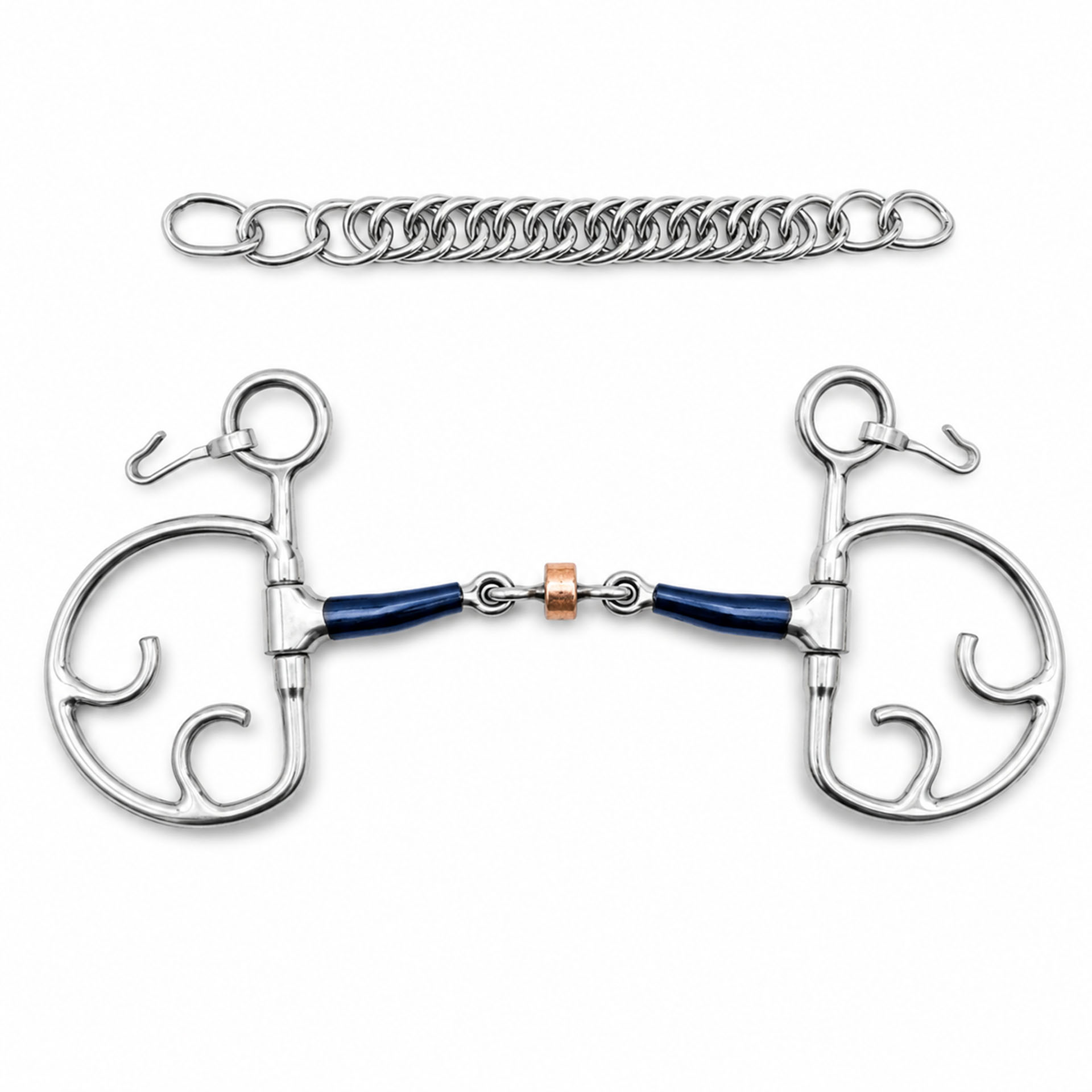 copper roller butterfly cheek horse bit