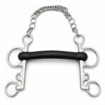 Western Correction Horse Bit with Copper Roller & Curb Chain