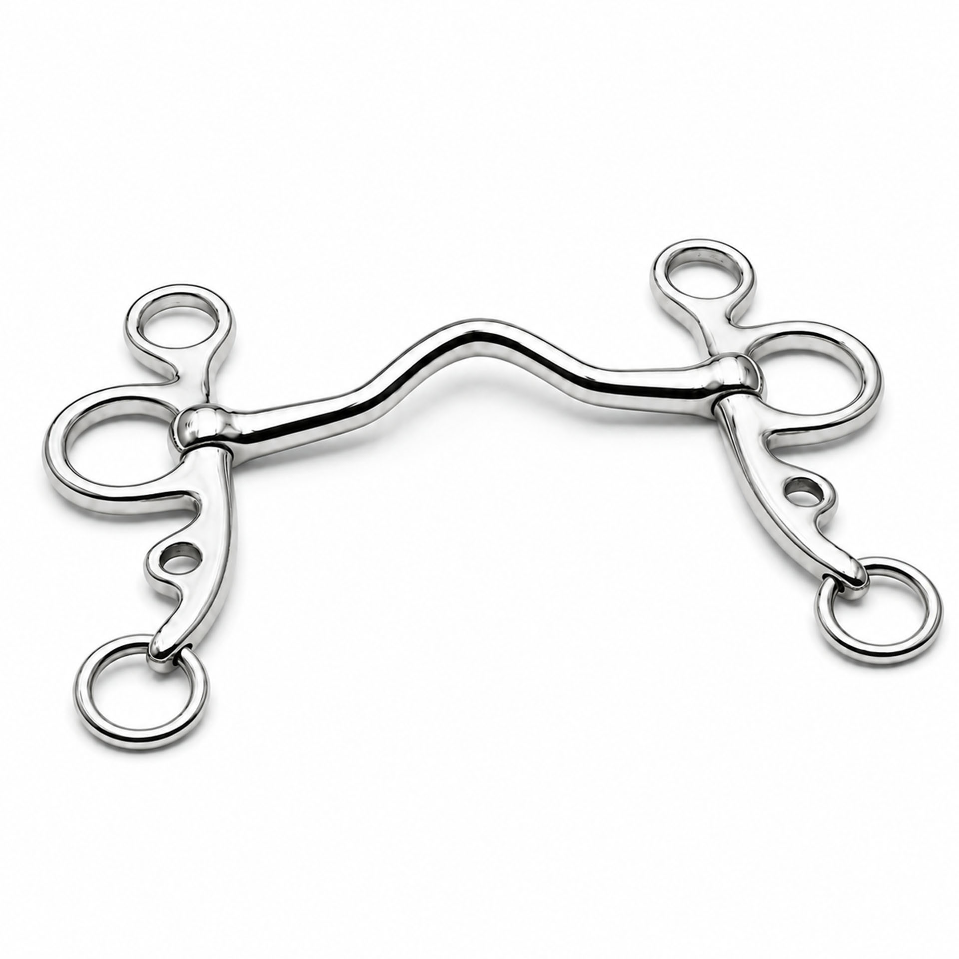 black steel copper roller medium port correction horse bit