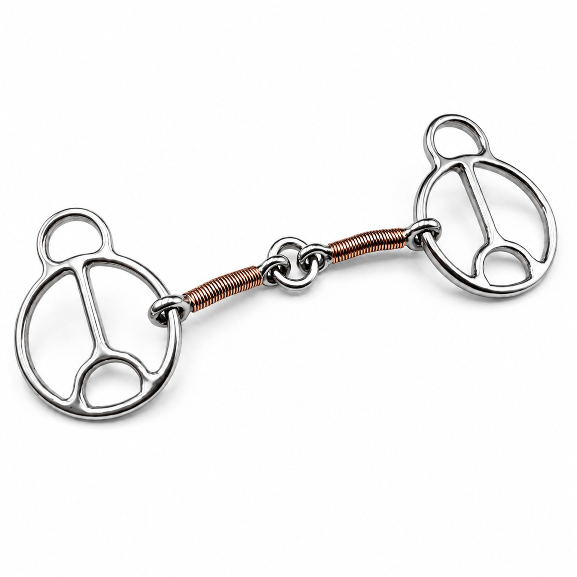 sweet iron correction horse bit with copper roller & leather curb strap