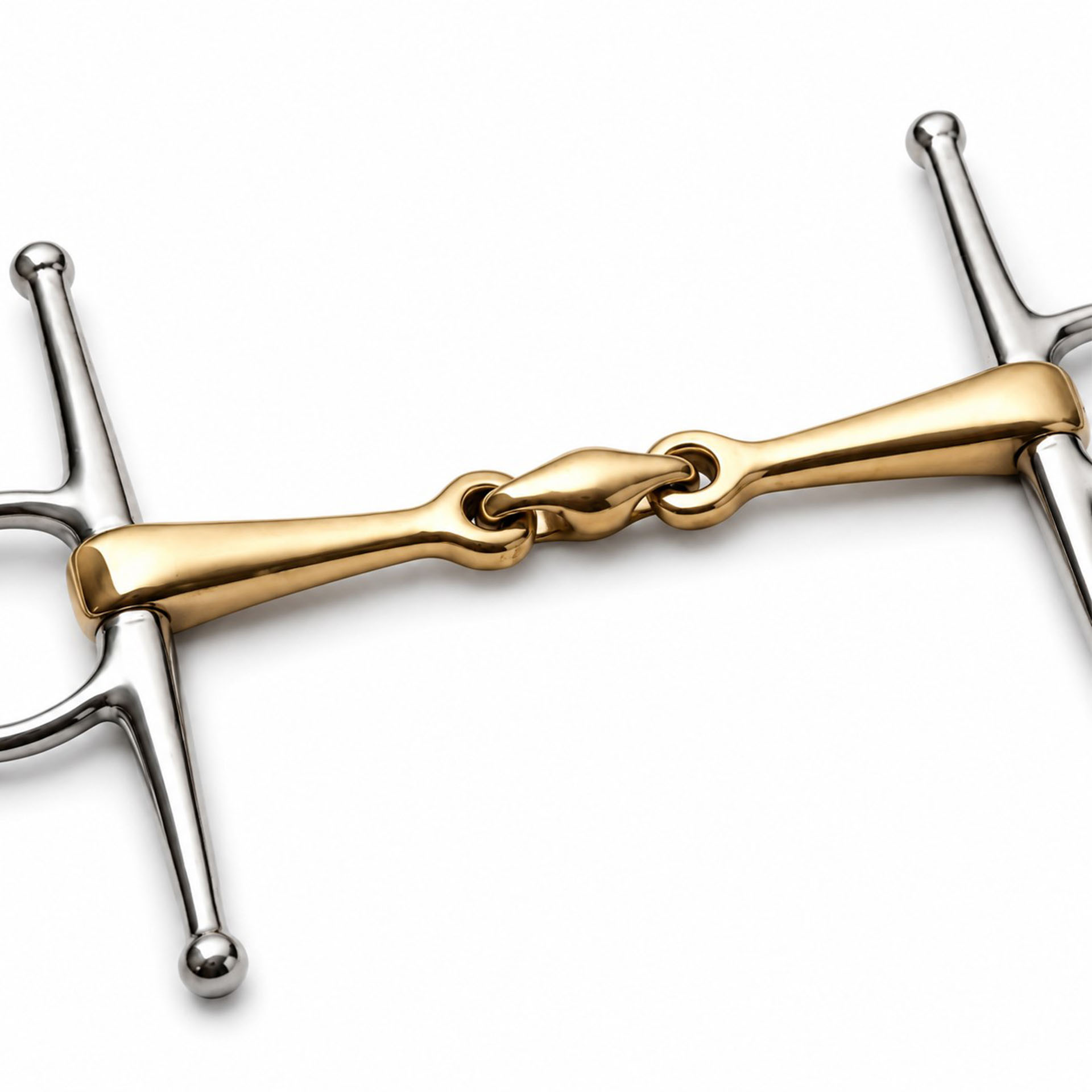 premium gold lozenge full cheek horse bit