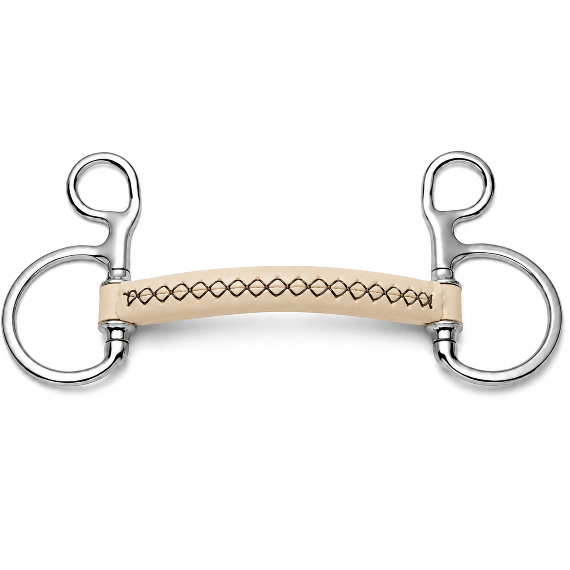 premium leather covered mullen mouth horse bit