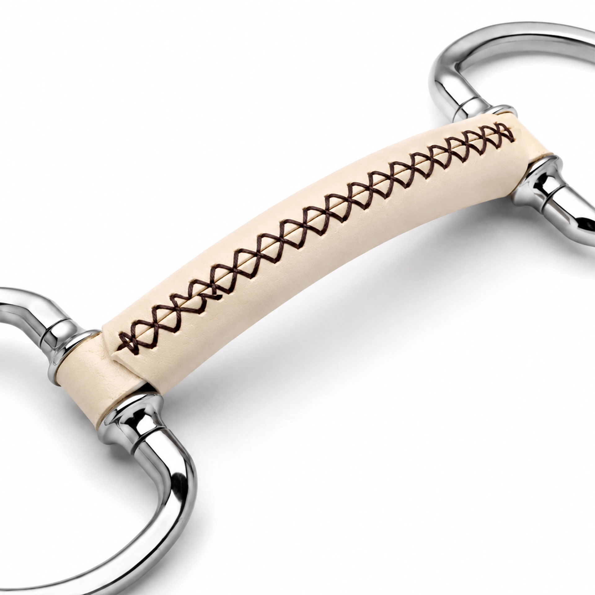 premium leather covered mullen ring horse bit