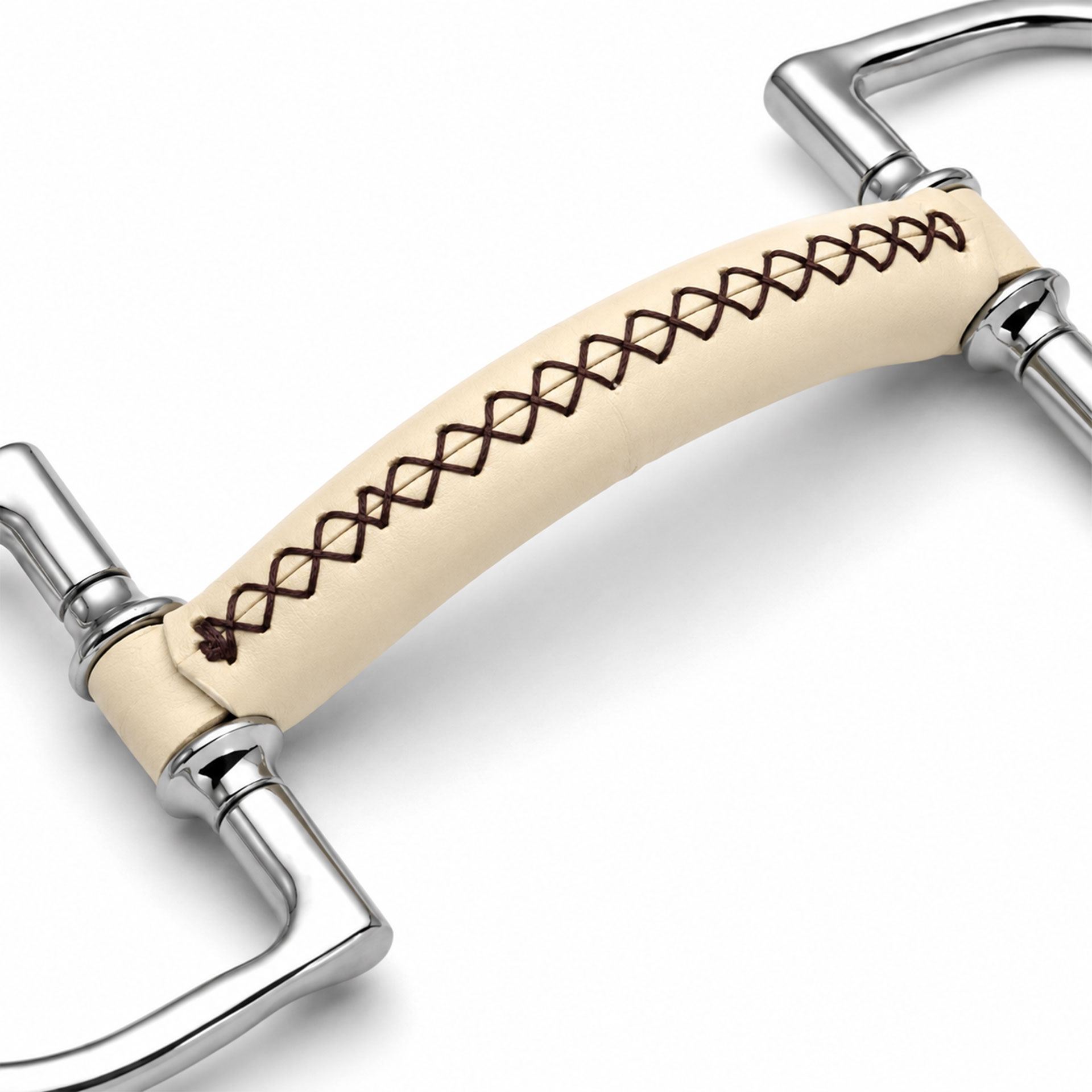premium leather covered mullen d ring horse bit for sensitive horses
