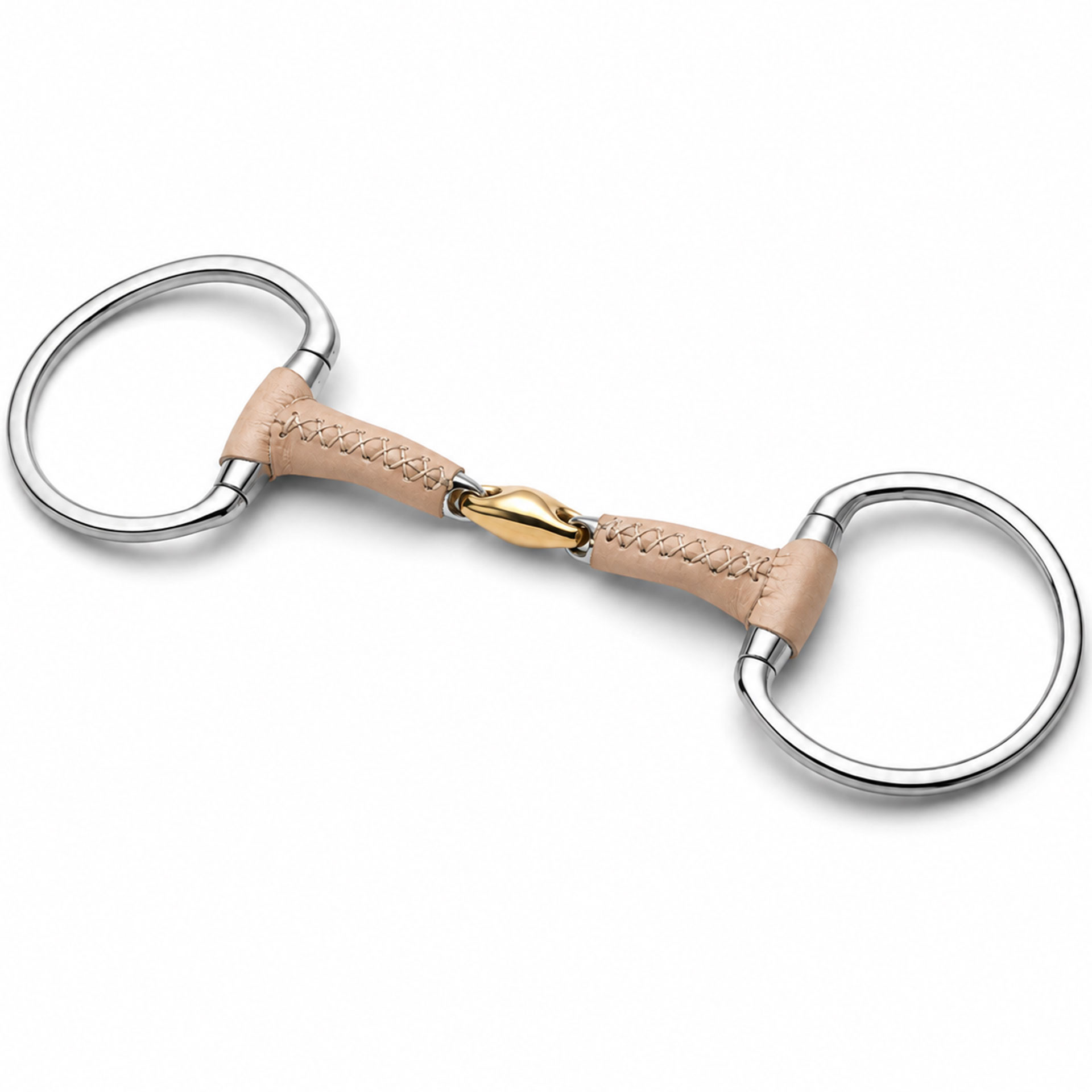 leather covered french link snaffle horse bit