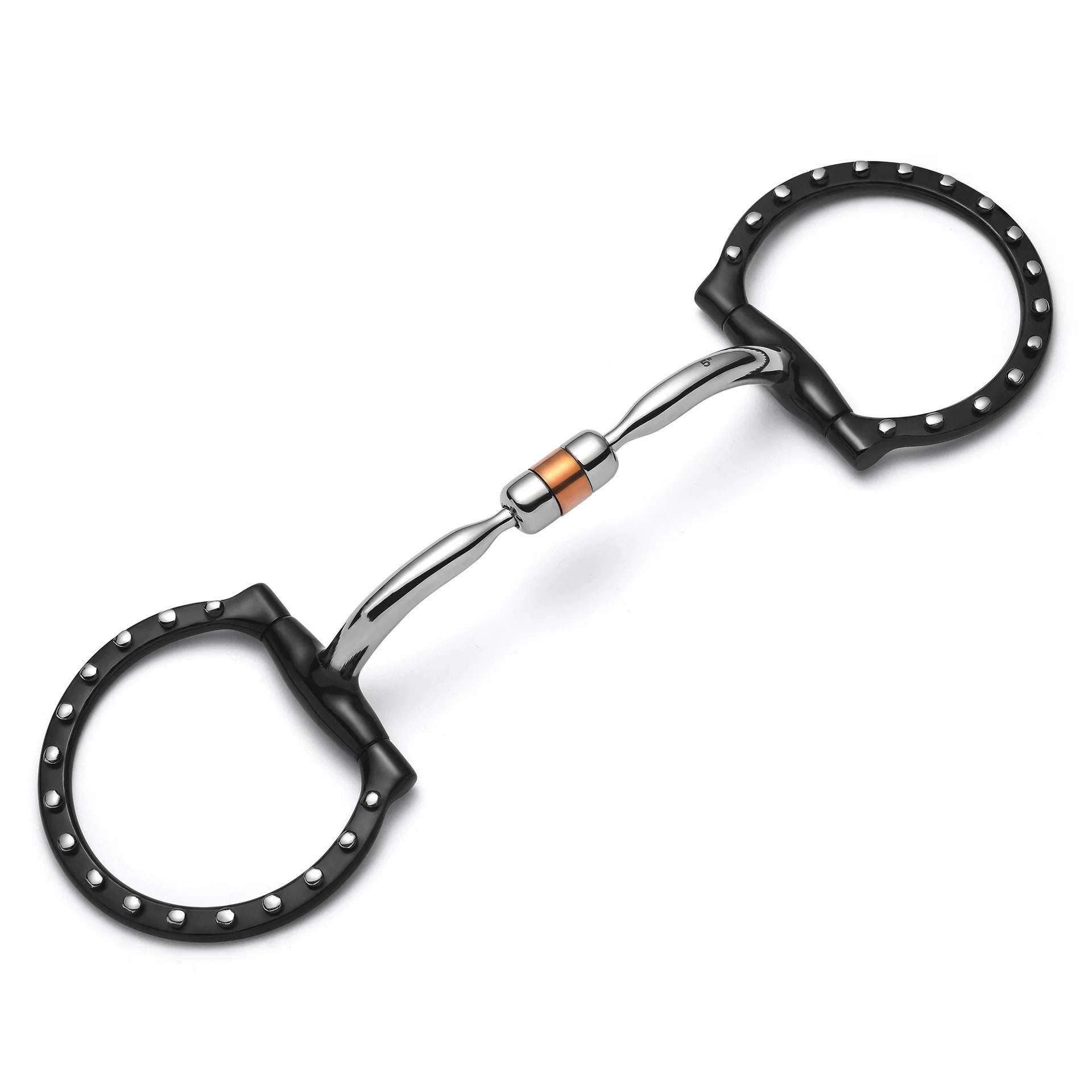 D-Ring Capsule Silver Dotted Snaffle Horse Bit