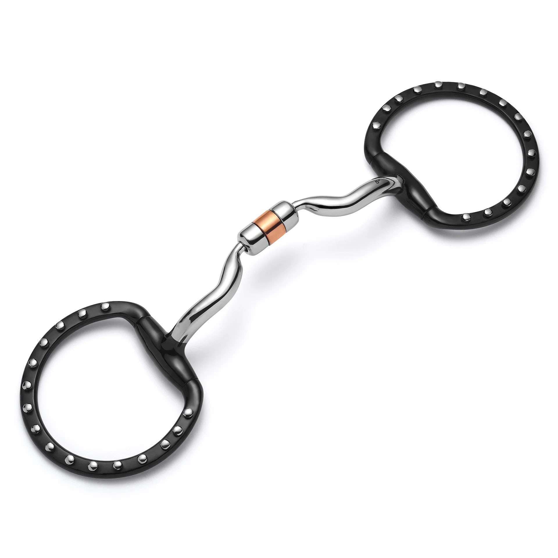 Eggbutt Low Port Capsule Silver Dotted Snaffle Horse Bit