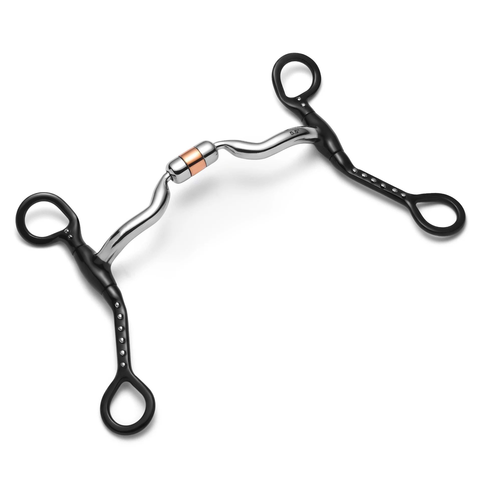 Short Shank Low Port Capsule Silver Dotted Curb Horse Bit