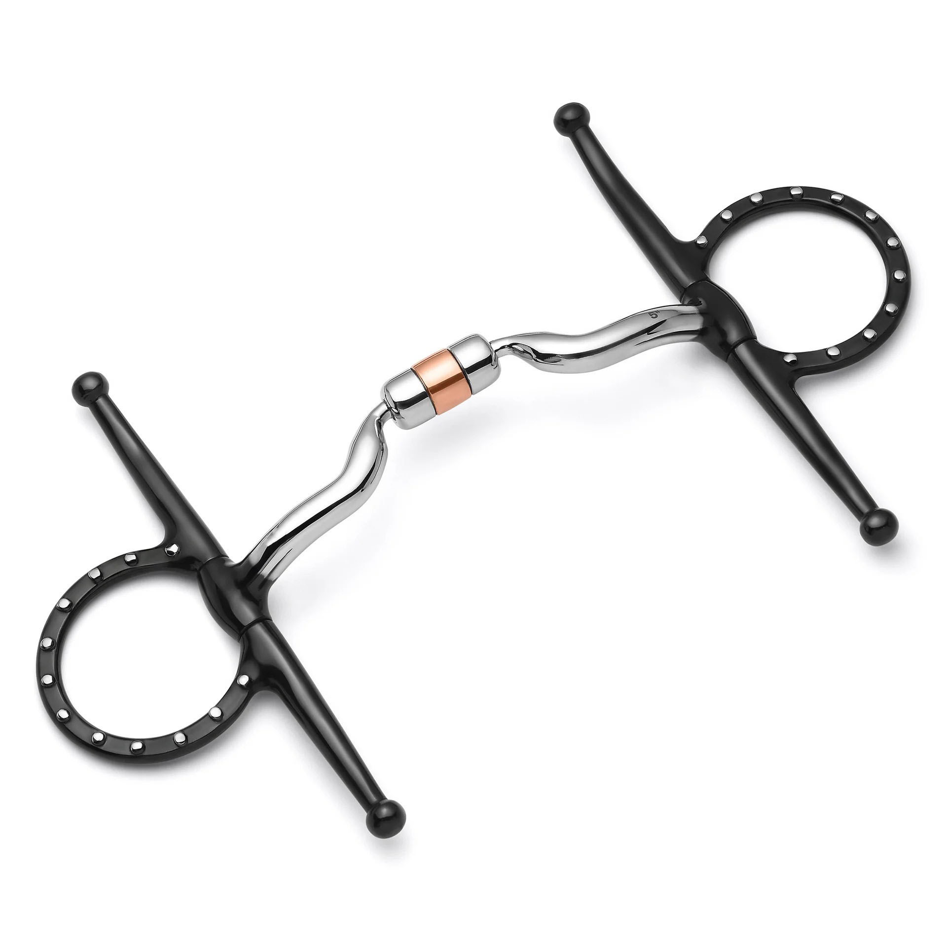 Full Cheek Low Port Capsule Silver Dotted Snaffle Horse Bit