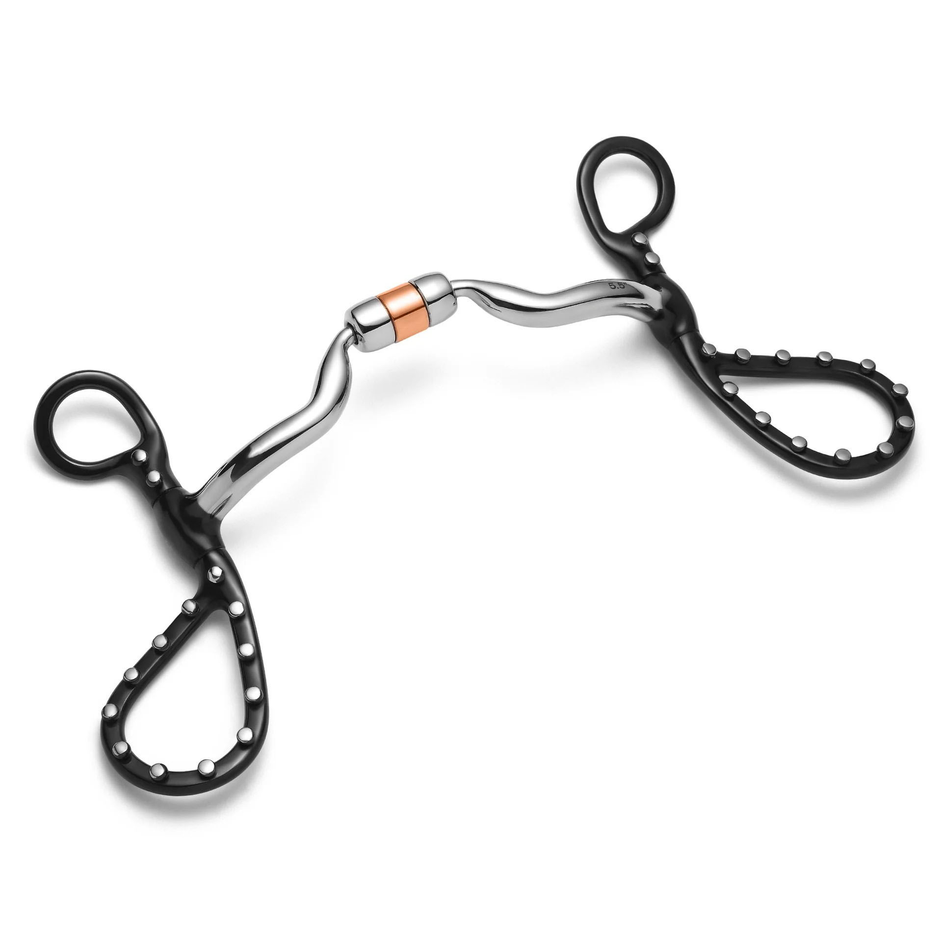 Teardrop Shank Low Port Capsule Silver Dotted Curb Horse Bit