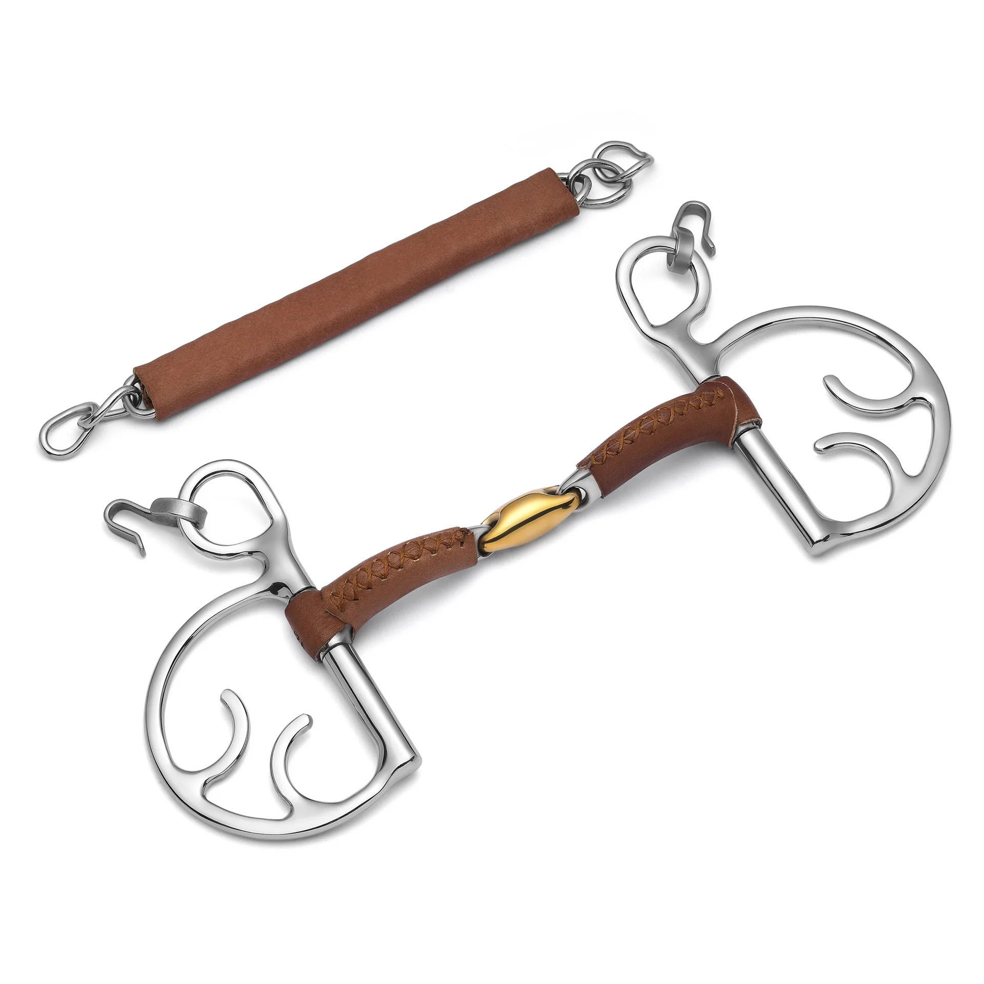 kimberwick lozenge leather covered curb horse bit