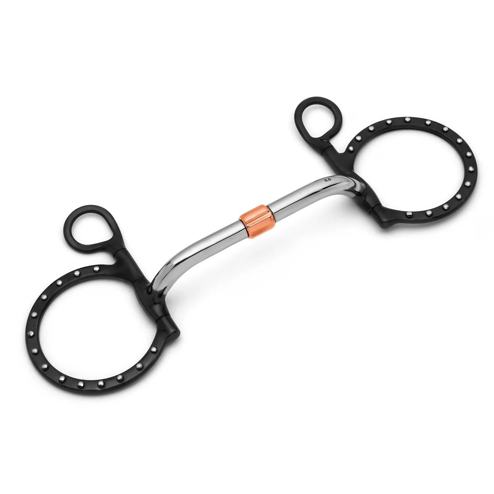 baucher pivot cricket roller silver dotted snaffle horse bit