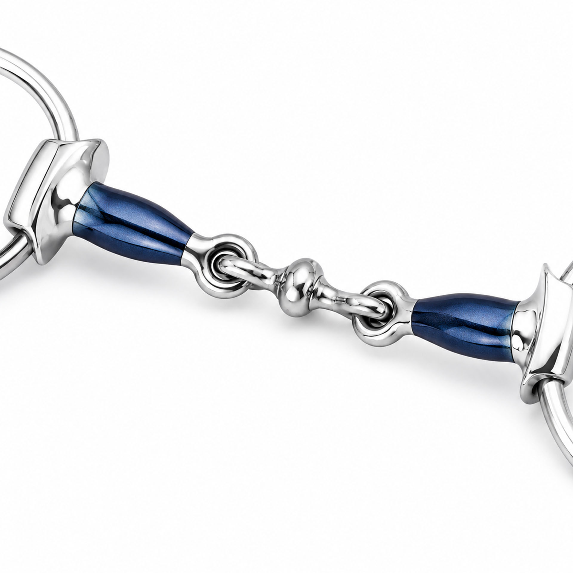 ported copper roller loose ring snaffle horse bit