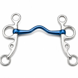 blue sweet iron barrel roller short shank horse bit