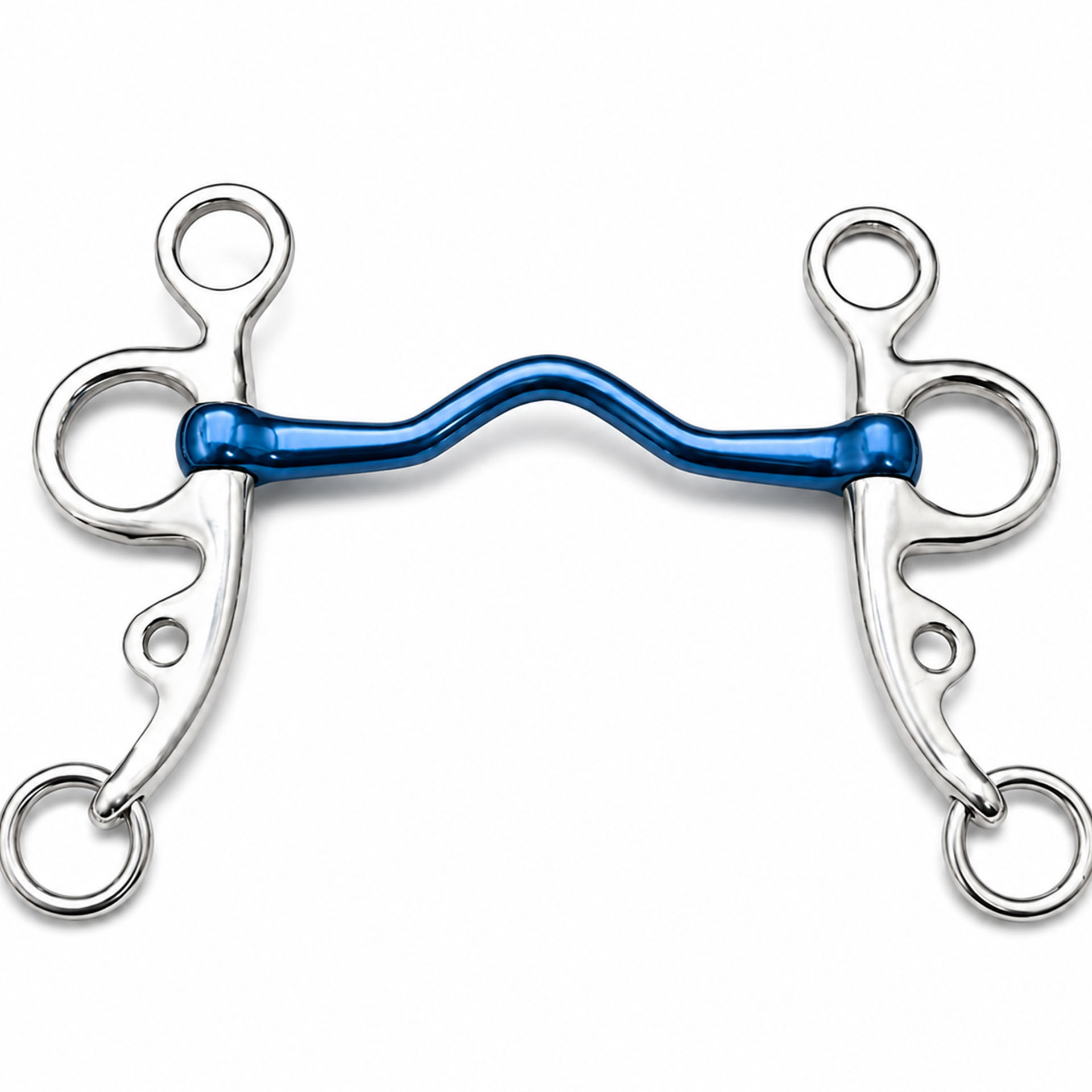 blue sweet iron barrel roller short shank horse bit