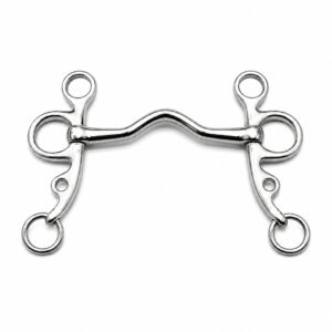 black steel copper roller medium port correction horse bit