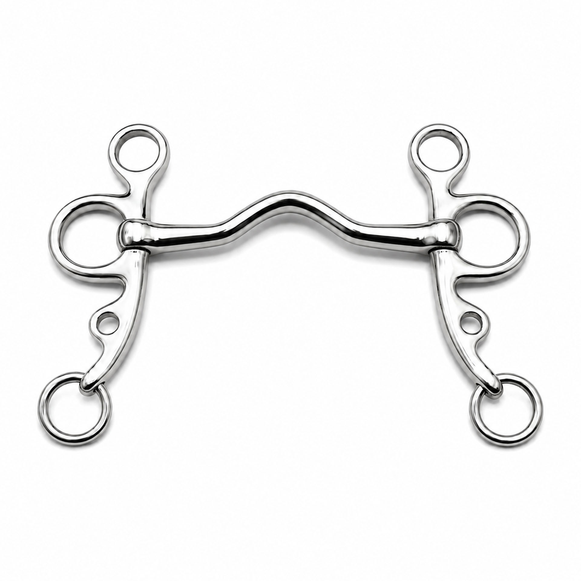 black steel copper roller medium port correction horse bit