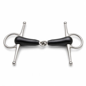 copper roller full cheek horse bit with black cheeks