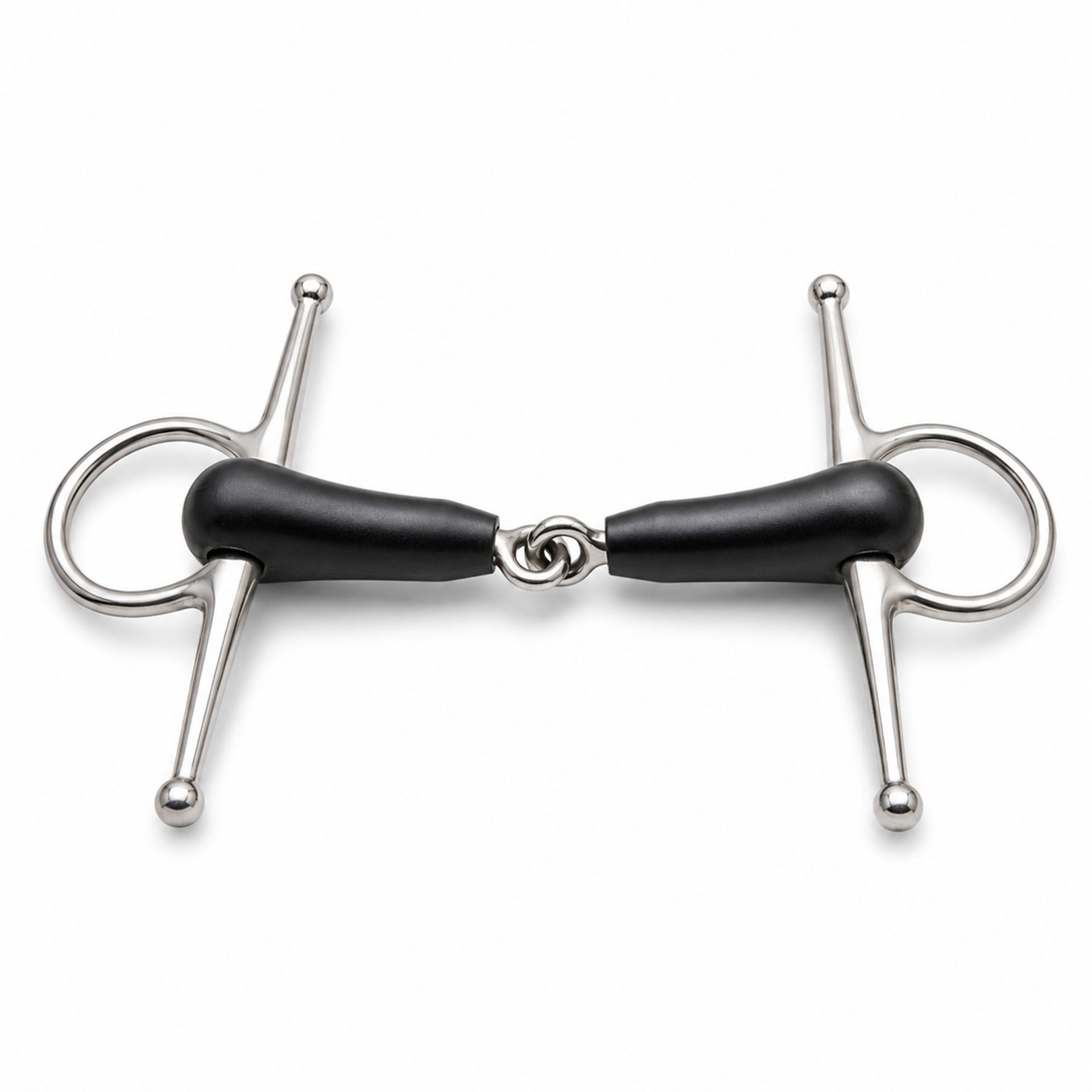copper roller full cheek horse bit with black cheeks