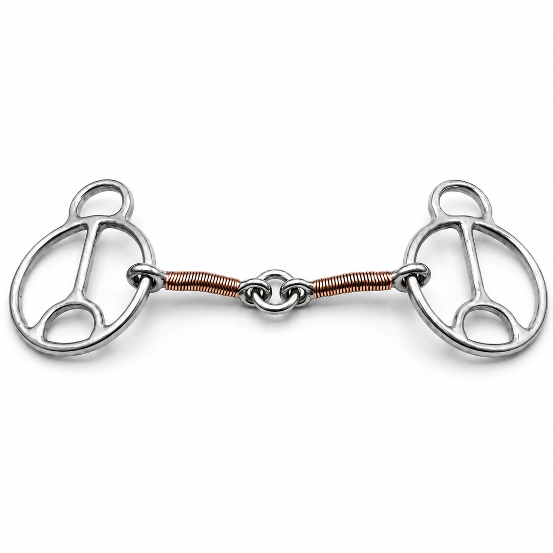 sweet iron correction horse bit with copper roller & leather curb strap