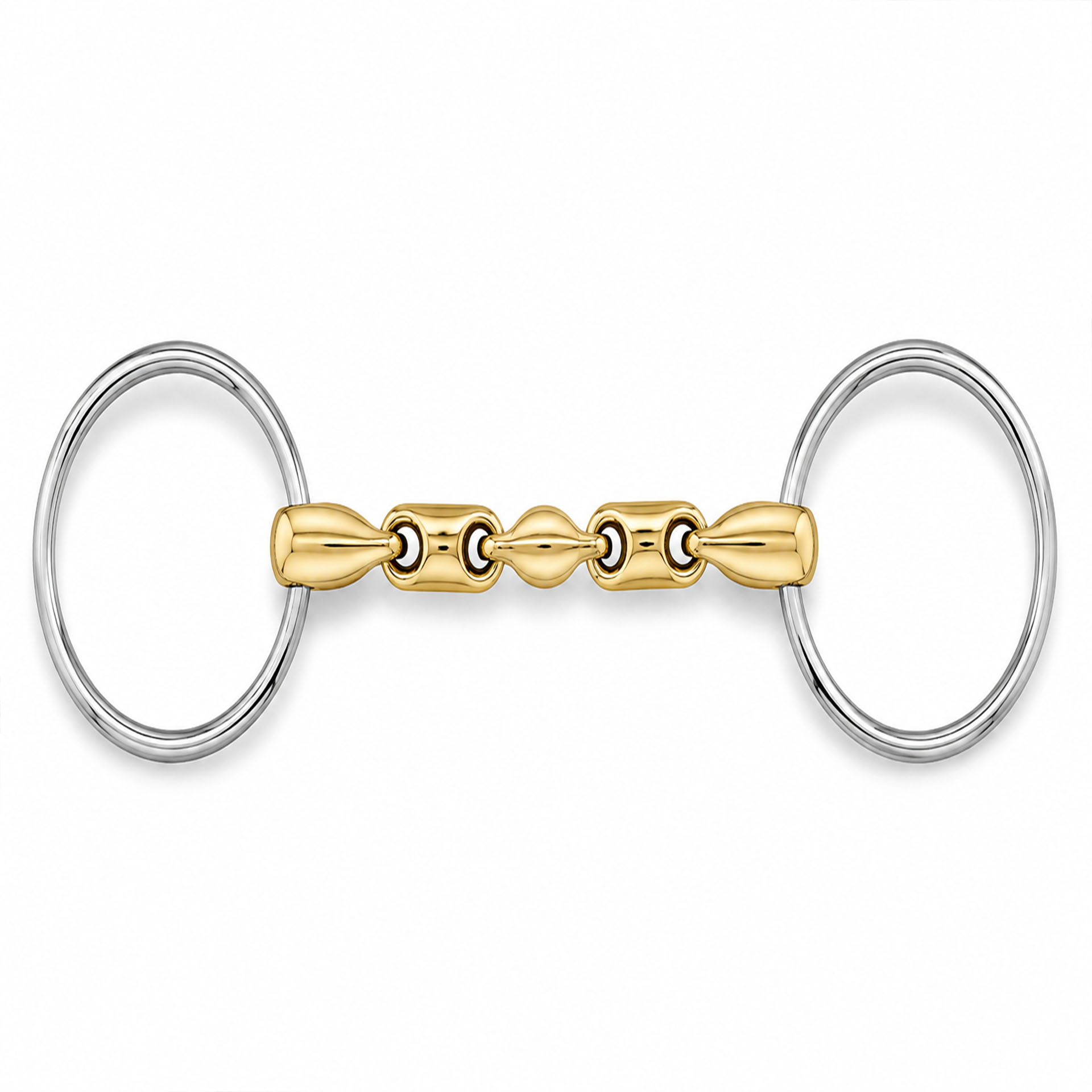 golden french link loose ring horse bit