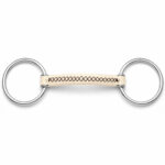 Luxury Leather Covered Mullen Mouth Loose Ring Horse Bit