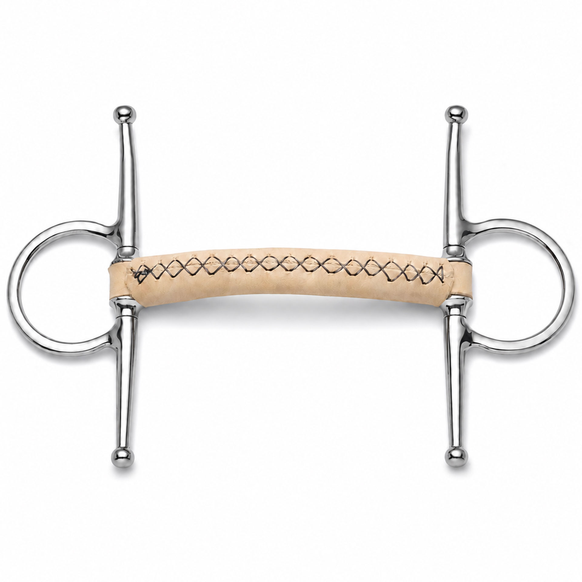 leather covered full cheek mullen horse bit