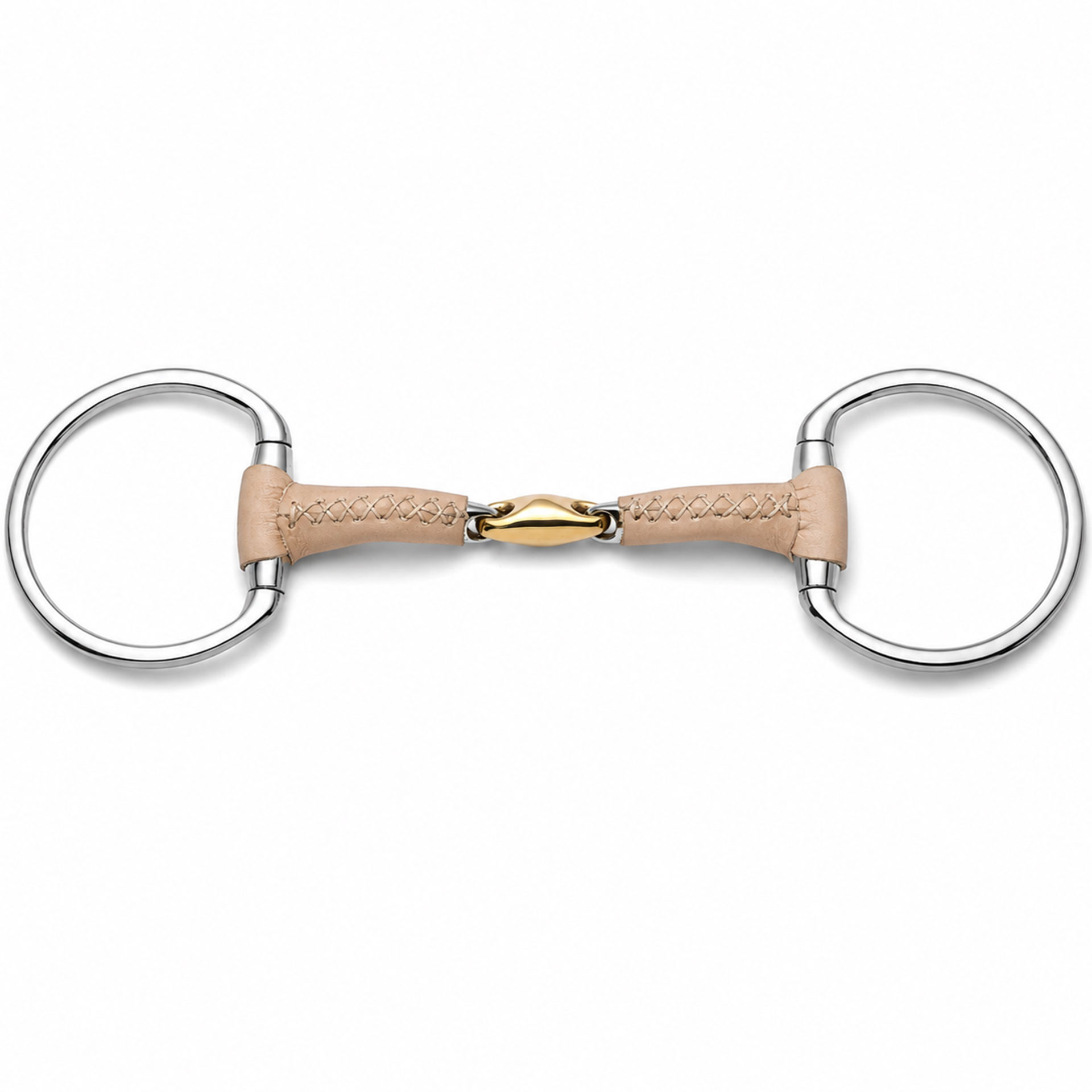leather covered french link snaffle horse bit