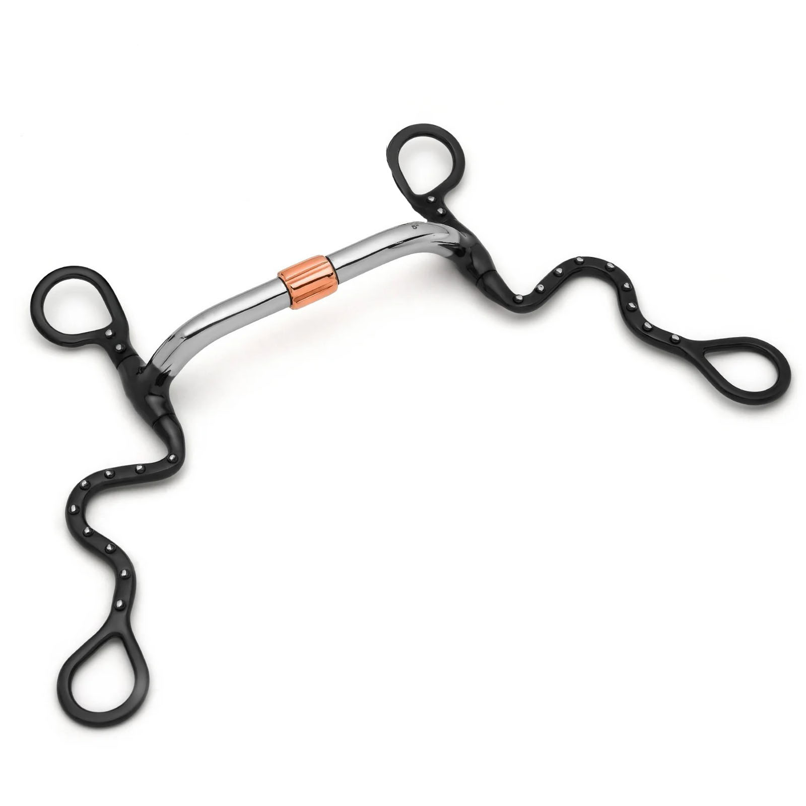 s shank pivot cricket roller silver dotted curb horse bit